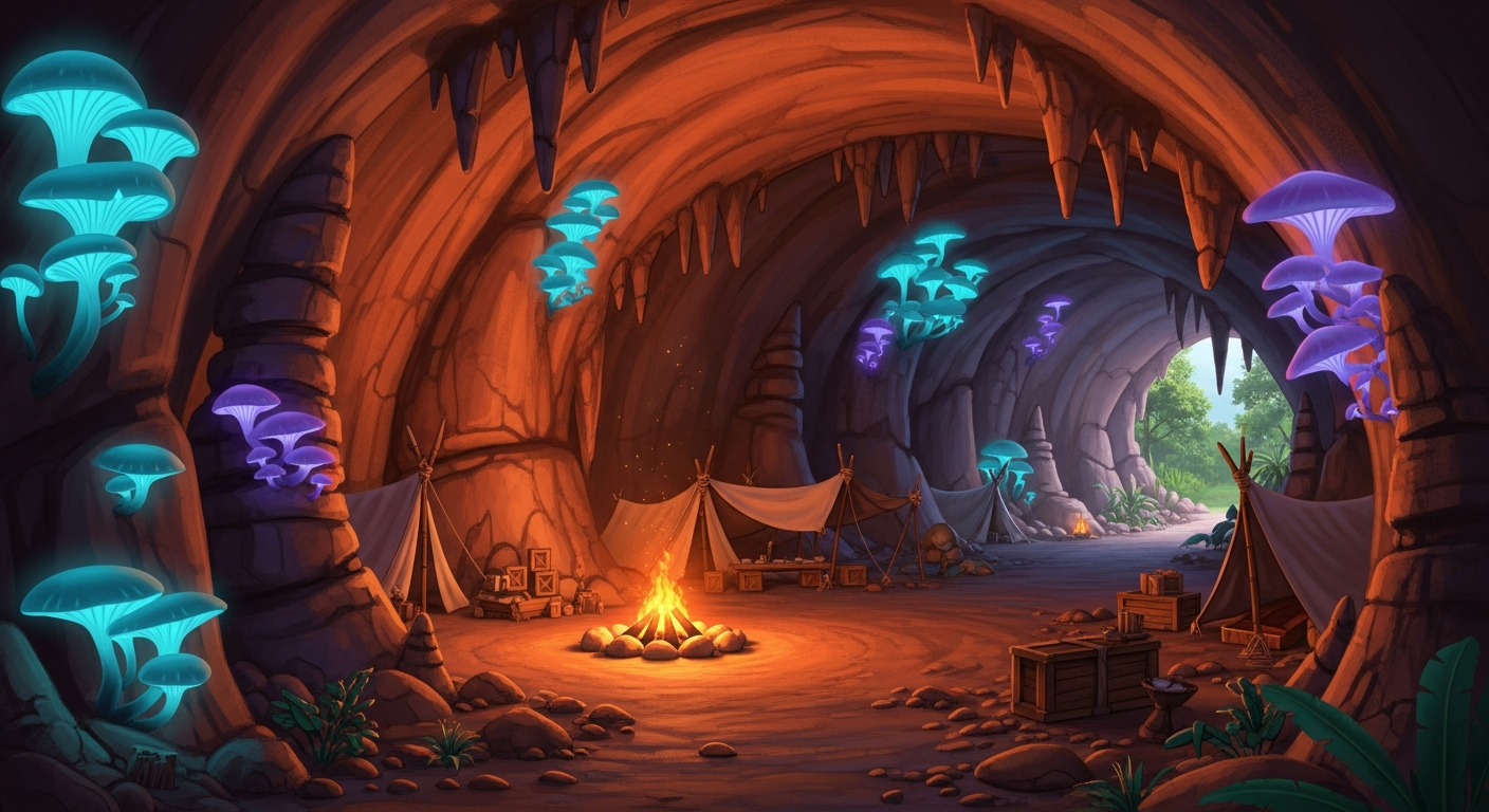 Cave hideout location plate