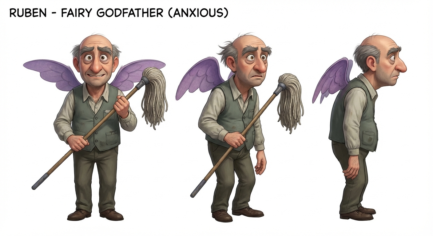 Ruben character turnaround sheet